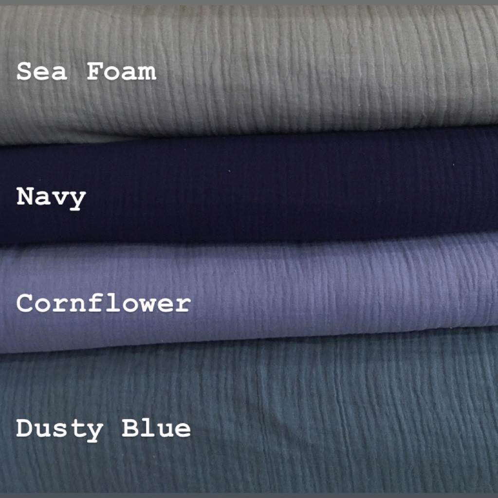 Navy Double Gauze - 68cm Remnant - Image 4