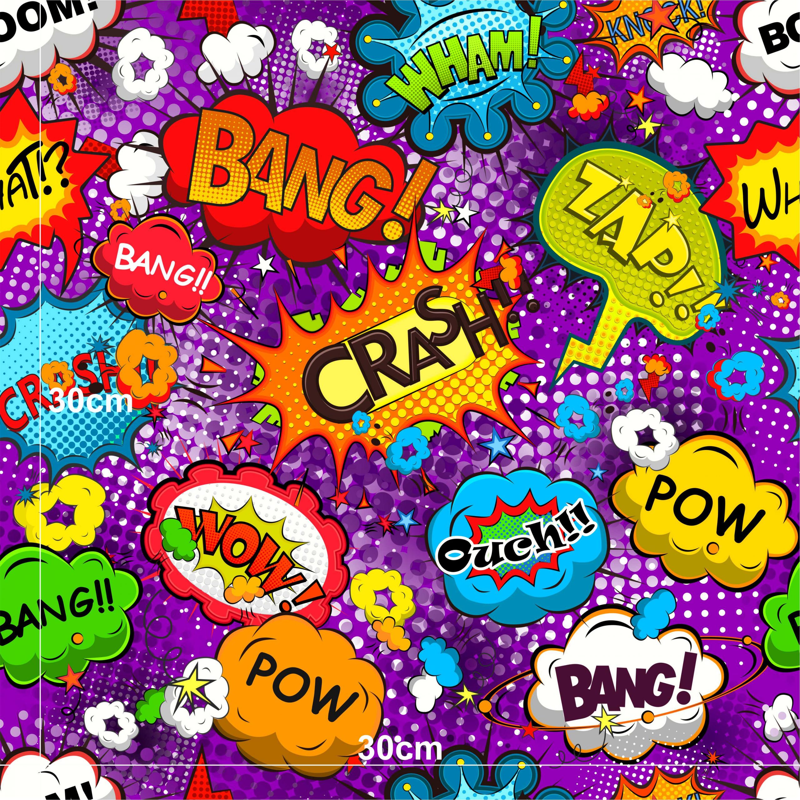 Comic Nation Purple - Woven - Image 2