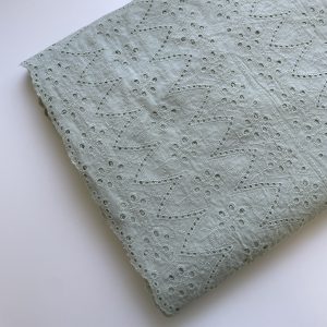 Sea Foam Broderie Anglaise - 58cm Remnant