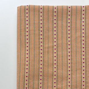 Orange Hearts - Embroidered Cotton